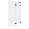 Mexen Lunar L zweiflügelige rechte Badewannenabtrennung 110 x 150 cm, transparent, gebürstetes Gun Gray - 897L-110-100-66-00-P