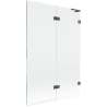 Mexen Lunar L Badewannenfaltwand 2-flügelig rechts 120 x 150 cm, transparent, gebürstetes Gun Gray - 897L-120-100-66-00-P