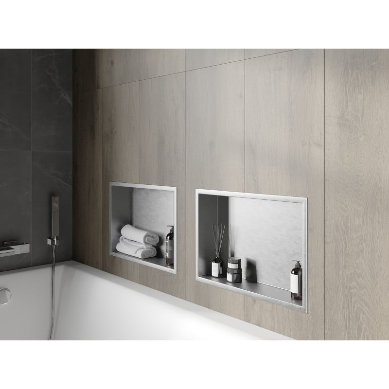 Mexen X-Wall-R Nischenregal mit Flansch 45 x 30 cm, Inox - 1910453010