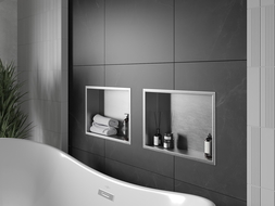 Mexen X-Wall-R Einbauregal mit Flansch 45 x 30 cm, inox - 1910453010