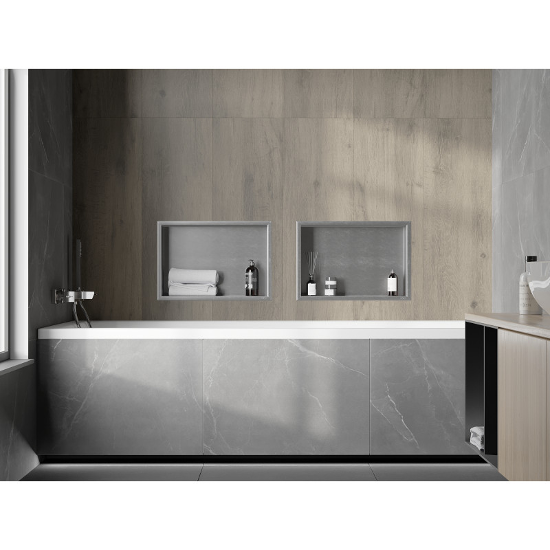 Mexen X-Wall-R Nischenregal mit Flansch 45 x 30 cm, Inox - 1910453010
