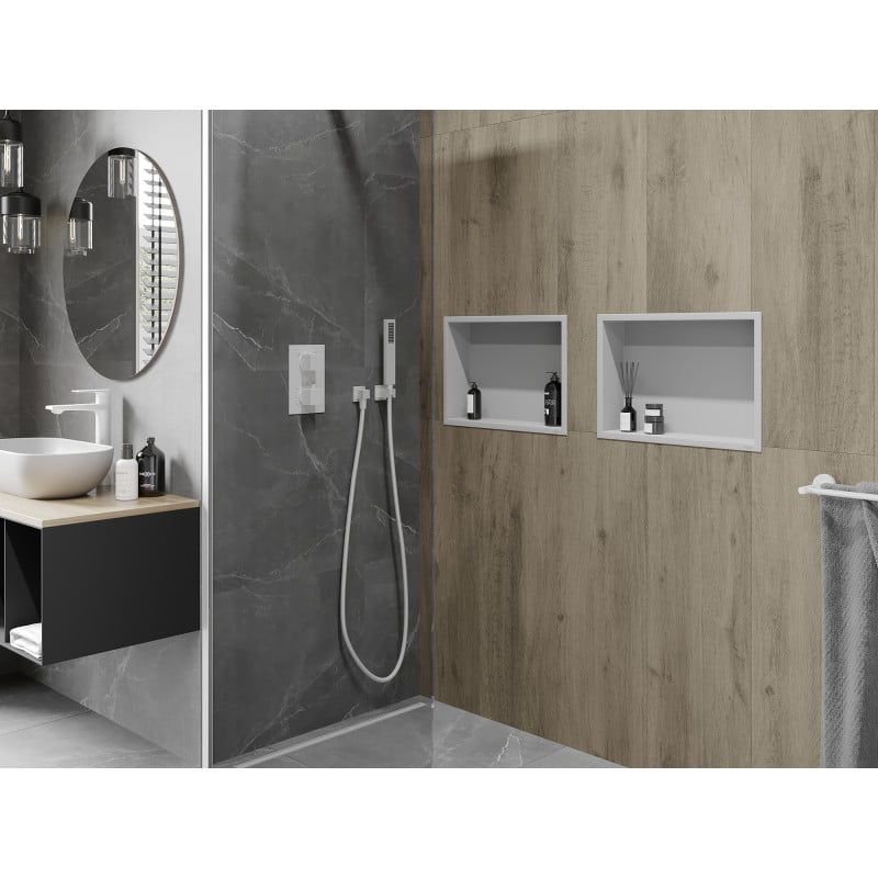 Mexen X-Wall-R Nischeregal mit Flansch 45 x 30 cm, weiß - 1920453010