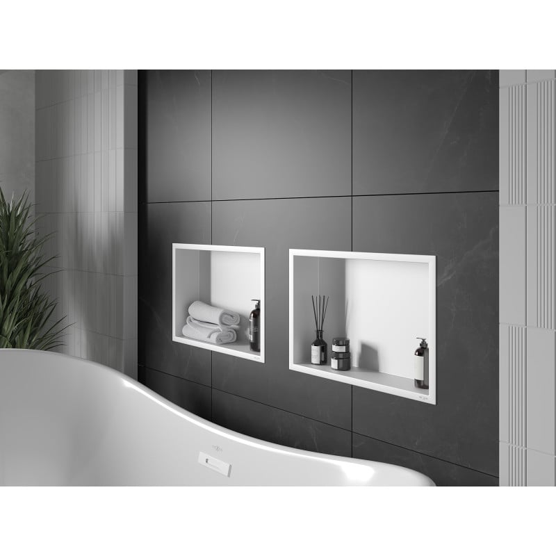 Mexen X-Wall-R Nischeregal mit Flansch 45 x 30 cm, weiß - 1920453010