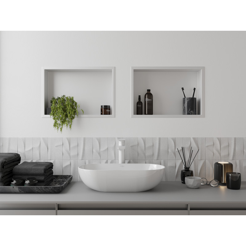 Mexen X-Wall-R Nischenregal mit Flansch 45 x 30 cm, weiß - 1920453010