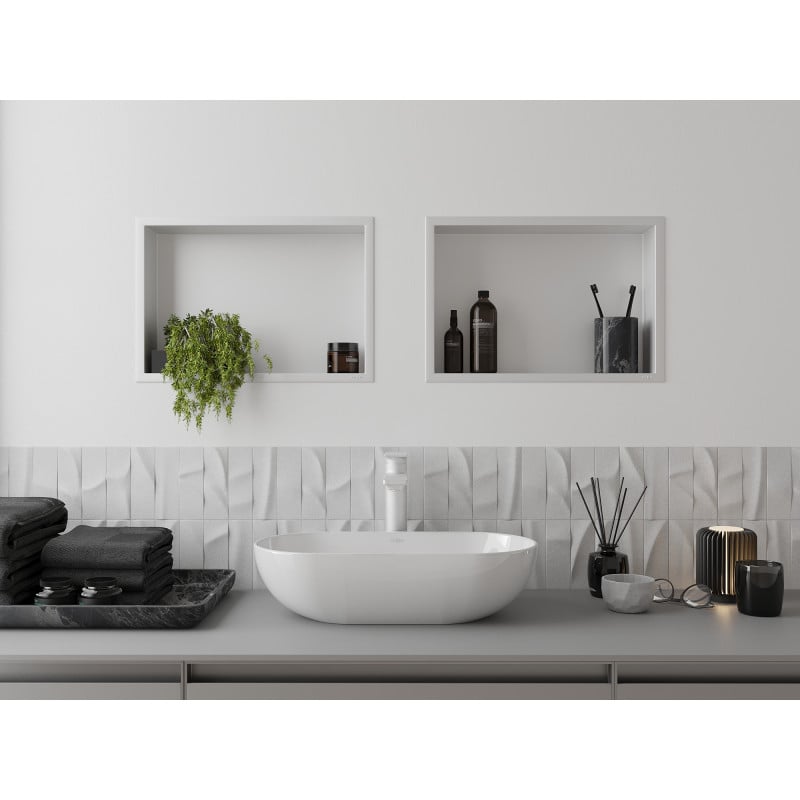 Mexen X-Wall-R Nischeregal mit Flansch 45 x 30 cm, weiß - 1920453010