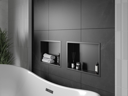 Mexen X-Wall-R Einbauregal mit Flansch 45 x 30 cm, Schwarz - 1970453010