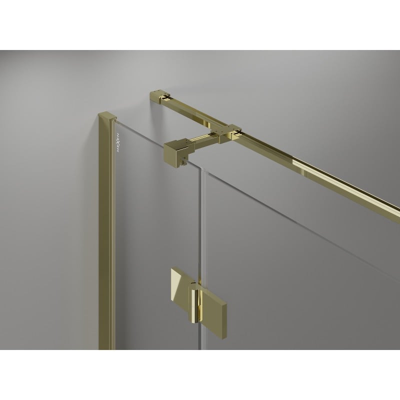 Mexen Mist-H T Duschkabine mit Schwingtür links 70 x 100 cm, transparent, gold - 8A5T-070-100-50-00-L