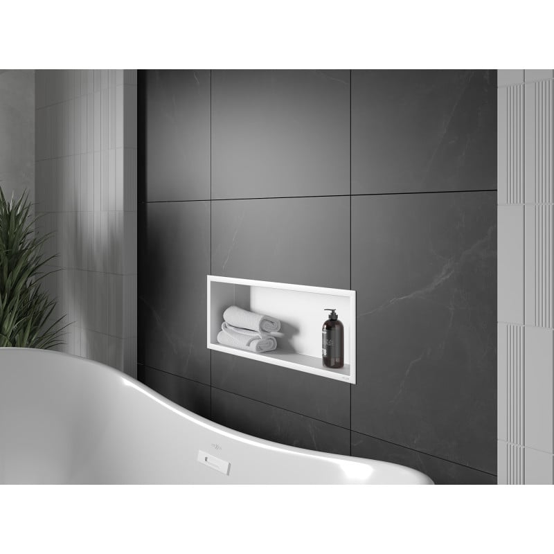 Mexen X-Wall-R Nischenregal mit Flansch 60 x 20 cm, weiß - 1920602010