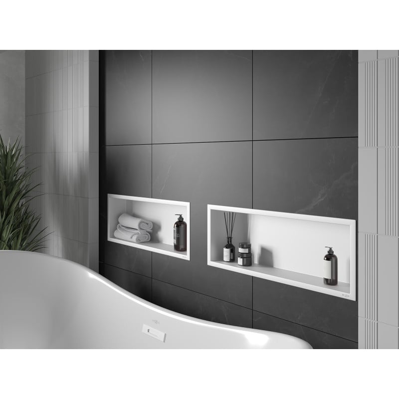 Mexen X-Wall-R Nischenregal mit Flansch 60 x 20 cm, weiß - 1920602010
