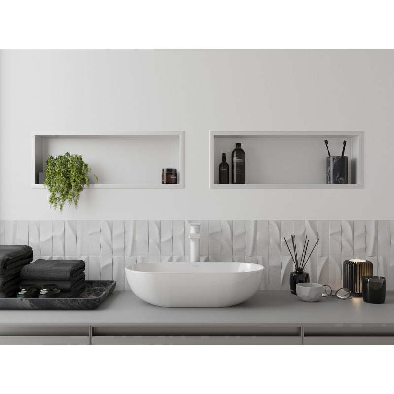 Mexen X-Wall-R Nischenregal mit Flansch 60 x 20 cm, weiß - 1920602010