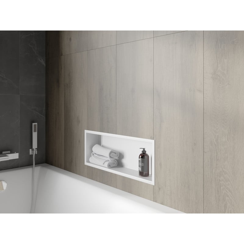 Mexen X-Wall-R Nischenregal mit Flansch 60 x 20 cm, weiß - 1920602010