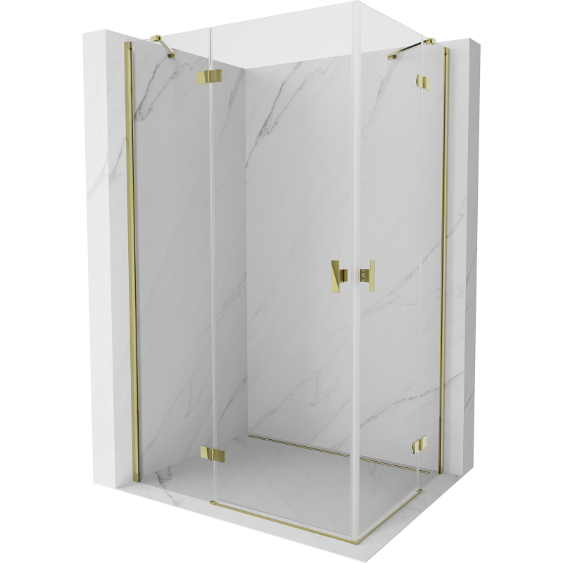 Mexen Mist-H Duo Duschkabine schwenkbar links 85 x 70 cm, transparent, gold - 8A5-085L-070P-50-00