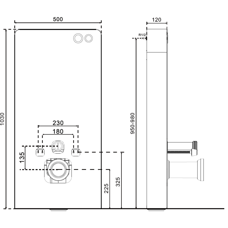 Mexen Tex Air G Aufputzrahmen pneumatisch für WC, weißes Glas - 61150A-20