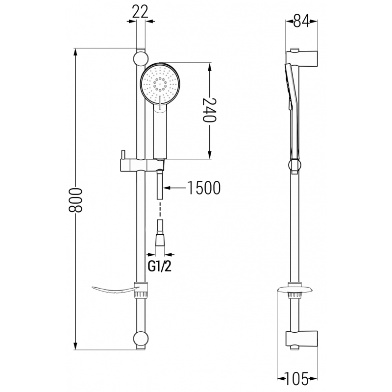 Mexen DF40 Verstellbares Duschset, Roségold - 785404582-60