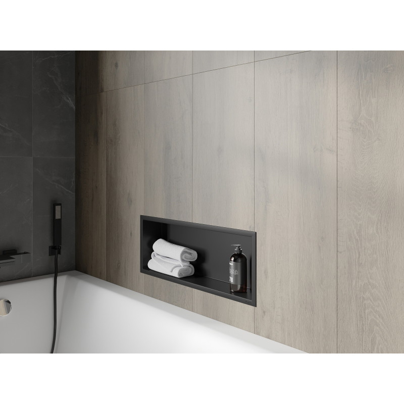 Mexen X-Wall-R Eckregal mit Flansch 60 x 20 cm, schwarz - 1970602010