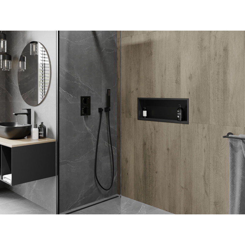 Mexen X-Wall-R Eckregal mit Flansch 60 x 20 cm, schwarz - 1970602010