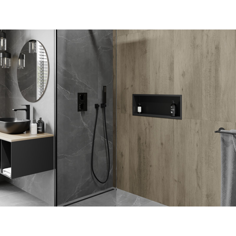 Mexen X-Wall-R Nischenregal mit Kragen 60 x 20 cm, schwarz - 1970602010