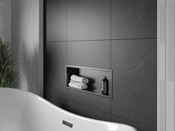 Mexen X-Wall-R Einbauregal mit Flansch 60 x 20 cm, Schwarz - 1970602010