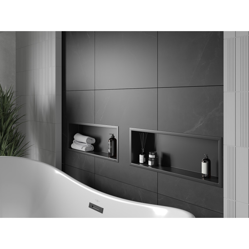 Mexen X-Wall-R Nischenregal mit Kragen 60 x 20 cm, schwarz - 1970602010