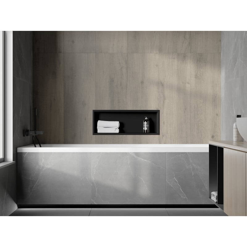 Mexen X-Wall-R Nischenregal mit Flansch 60 x 20 cm, schwarz - 1970602010