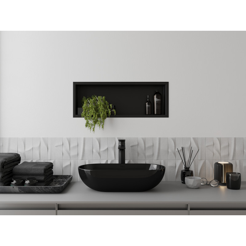 Mexen X-Wall-R Nischenregal mit Kragen 60 x 20 cm, schwarz - 1970602010