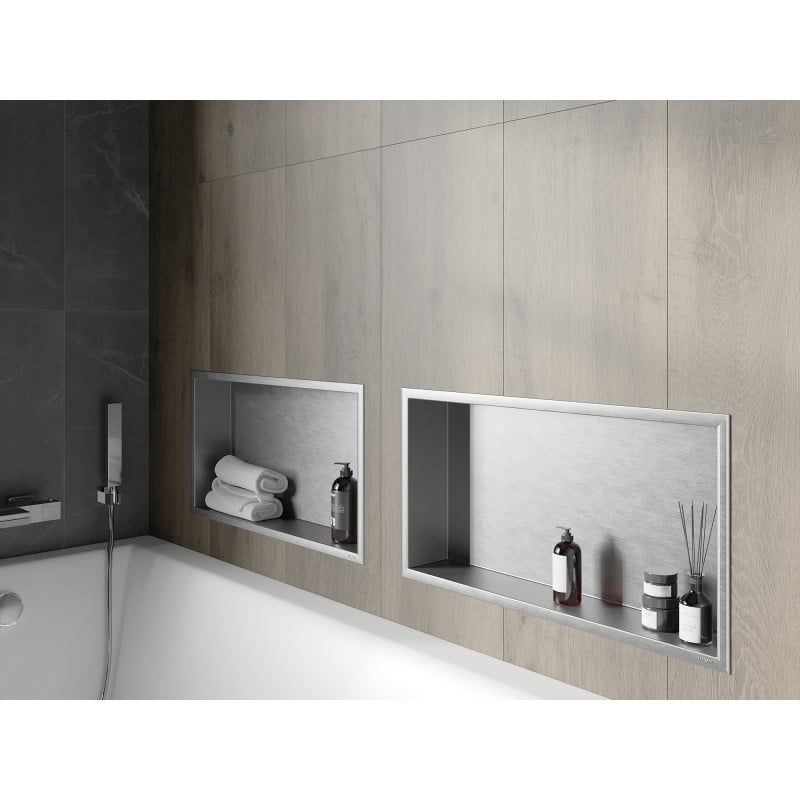 Mexen X-Wall-R Nischensatz mit Flansch 60 x 30 cm, Inox - 1910603010