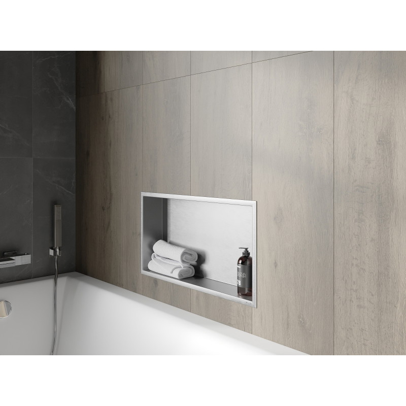 Mexen X-Wall-R Nischenregal mit Kragen 60 x 30 cm, Inox - 1910603010