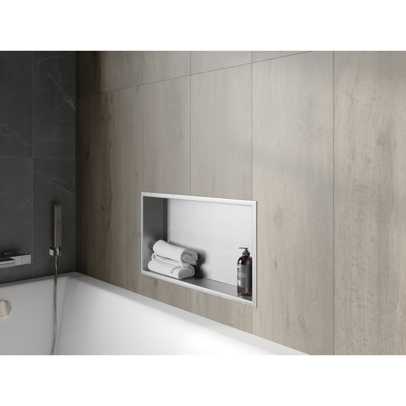 Mexen X-Wall-R Nischensatz mit Flansch 60 x 30 cm, Inox - 1910603010
