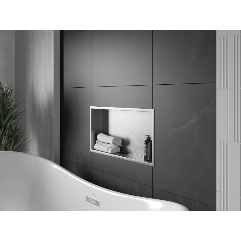 Mexen X-Wall-R Nischenregal mit Kragen 60 x 30 cm, Inox - 1910603010