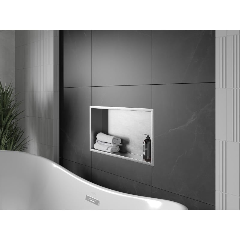 Mexen X-Wall-R Nischensatz mit Flansch 60 x 30 cm, Inox - 1910603010