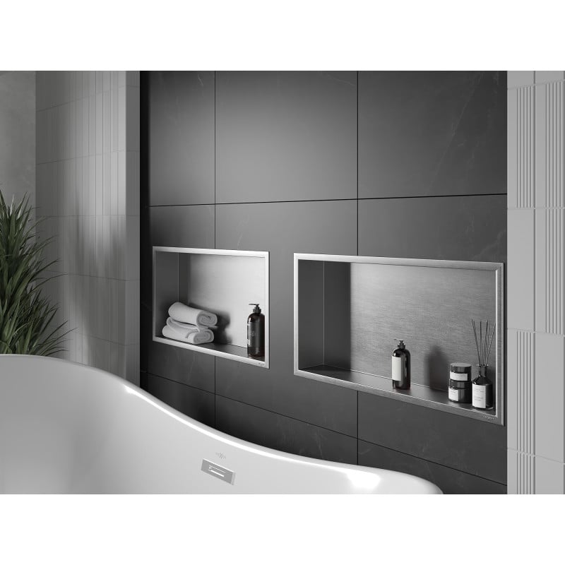 Mexen X-Wall-R Nischensatz mit Flansch 60 x 30 cm, Inox - 1910603010