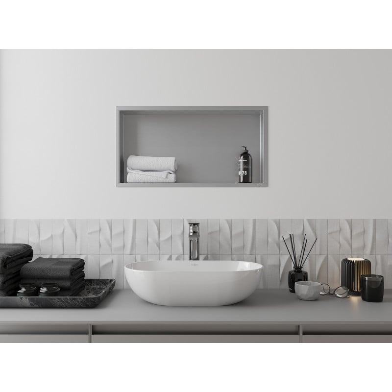 Mexen X-Wall-R Nischensatz mit Flansch 60 x 30 cm, Inox - 1910603010