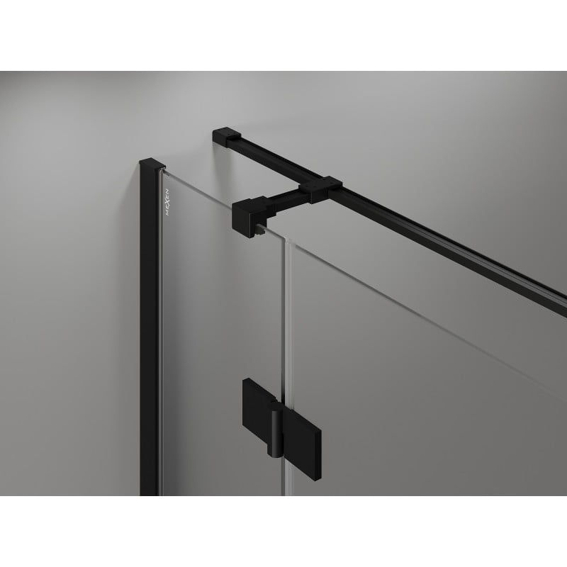 Mexen Mist-H T Duschkabine links öffnend 115 x 110 cm, transparent, schwarz - 8A5T-115-110-70-00-L