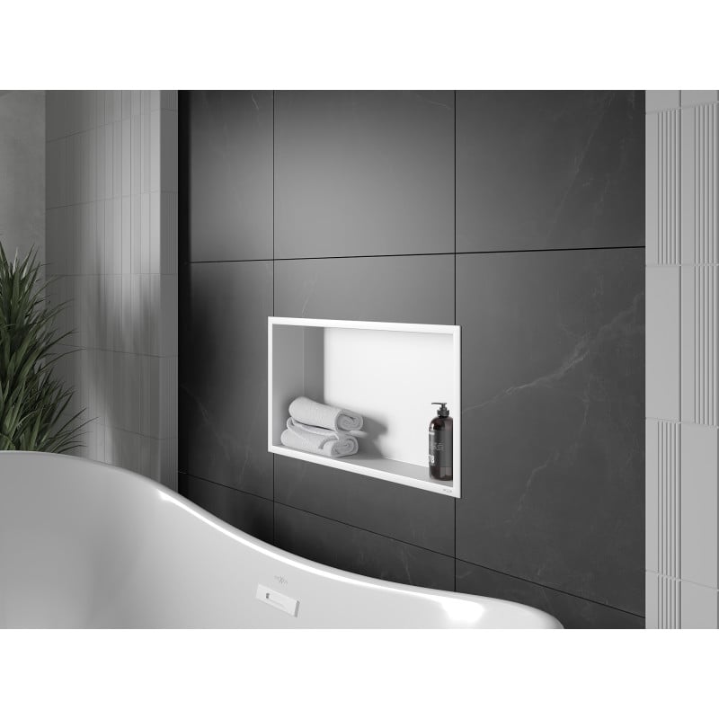 Mexen X-Wall-R Nischenregal mit Flansch 60 x 30 cm, weiß - 1920603010