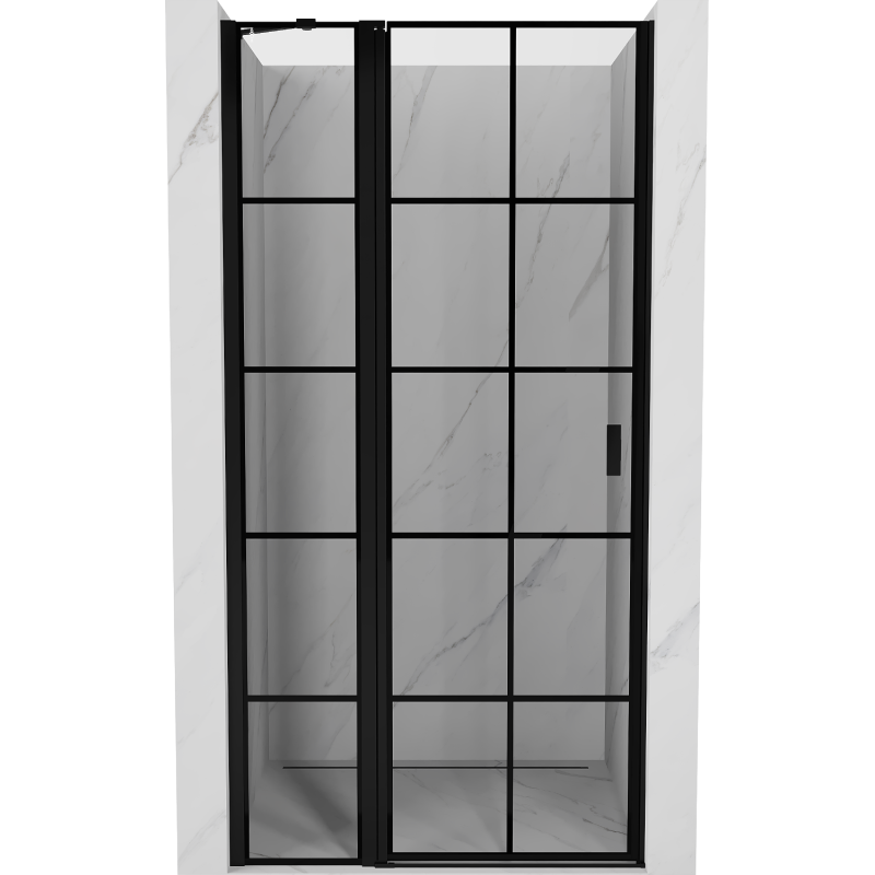 Mexen Mist Duschschwingtür links 105 cm, schwarzes Gitter, schwarz - 8A4-105-000-70-77-L