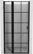 Mexen Mist Duschschwingtür links 110 cm, schwarzes Gitter, schwarz - 8A4-110-000-70-77-L