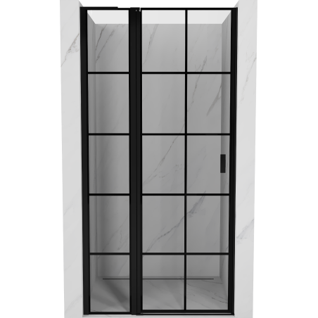Mexen Mist L Duschabtrennung schwenkbar links 95 cm, schwarzes Gitter, schwarz - 8A4L-095-000-70-77-L