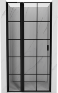 Mexen Mist L Linke Schwingtür für die Dusche 120 cm, schwarzes Gitter, schwarz - 8A4L-120-000-70-77-L