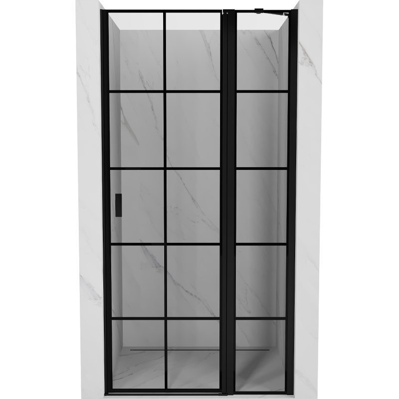 Mexen Mist Duschtür mit rechten Anschlag 70 cm, schwarzes Gitter, schwarz - 8A4-070-000-70-77-P