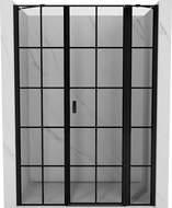 Mexen Mist Duschdrehtür rechts 130 cm, schwarzes Gitter, schwarz - 8A4-130-001-70-77-P