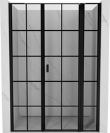 Mexen Mist L Duschdrehtür rechts 135 cm, schwarzes Gitter, schwarz - 8A4L-135-001-70-77-P