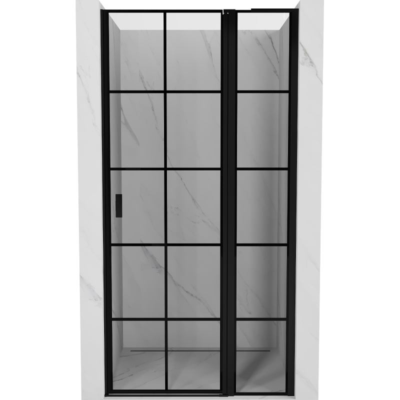 Mexen Mist L Duschdrehtür rechts 95 cm, schwarzes Gitter, schwarz - 8A4L-095-000-70-77-P