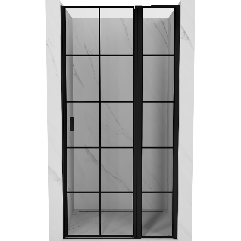 Mexen Mist L Duschdrehtür rechts 100 cm, schwarzes Gitter, schwarz - 8A4L-100-000-70-77-P