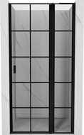 Mexen Mist L Duschdrehtür rechts 105 cm, schwarzes Gitter, schwarz - 8A4L-105-000-70-77-P