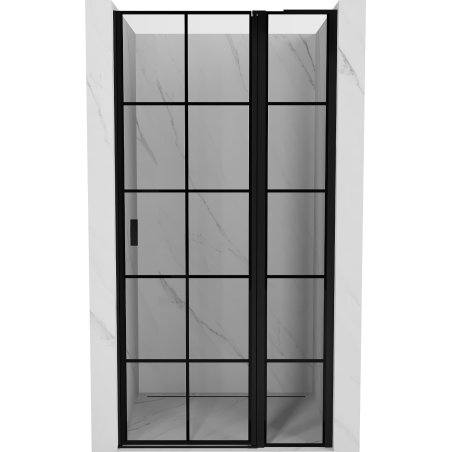 Mexen Mist L Duschdrehtür rechts 110 cm, schwarzes Gitter, schwarz - 8A4L-110-000-70-77-P