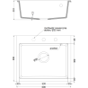Mexen Elix Granitspüle 1-Becken 600 x 500 mm, schwarz/silber metallic, Siphon Chrom - 6525601005-73