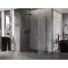Mexen Lunar-B Duschkabine, schwenkbar, links, 95 x 90 cm, transparent, gebürstetes Gun Gray - 832-095-090-66-00-L