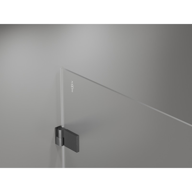Mexen Lunar-B Duschkabine, schwenkbar, links, 95 x 90 cm, transparent, gebürstetes Gun Gray - 832-095-090-66-00-L