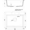 Mexen Elix Granitspüle 1-Becken 600 x 500 mm, schwarz, Siphon schwarz - 6525601005-77-B
