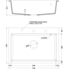 Mexen Elix Granitspüle 1-Becken 700 x 500 mm, schwarz gesprenkelt, Chrom-Siphon - 6526701005-76